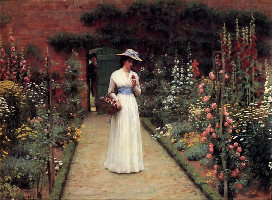 Edmund Blair Leighton – The Rose Garden 50X40 Canvas