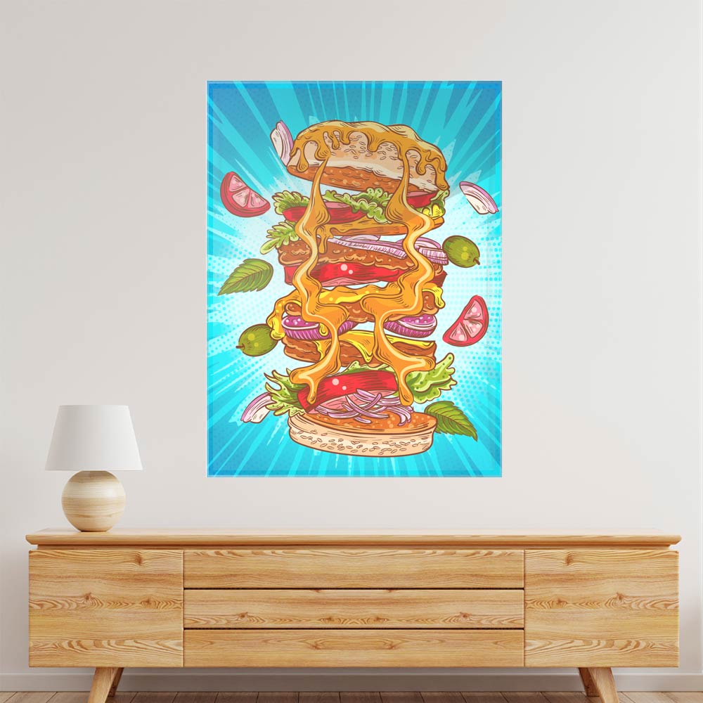 Burger Acrylic acrylic canvas Frames