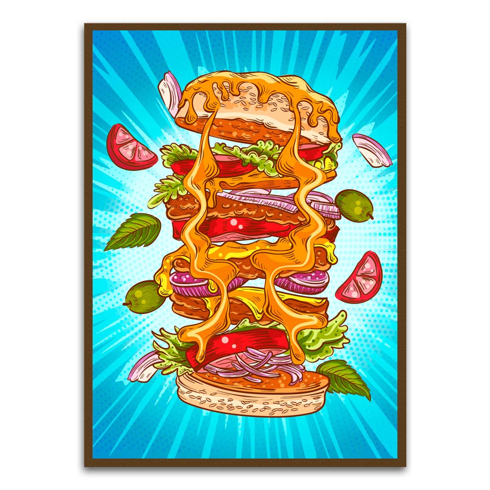 Burger Brown Printed frame acrylic canvas Frames