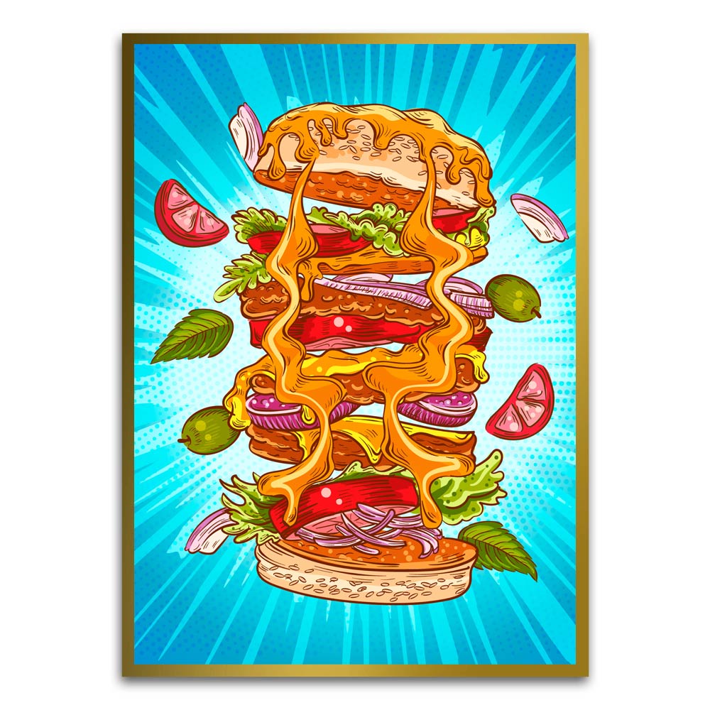 Burger Gold Printed frame acrylic canvas Frames