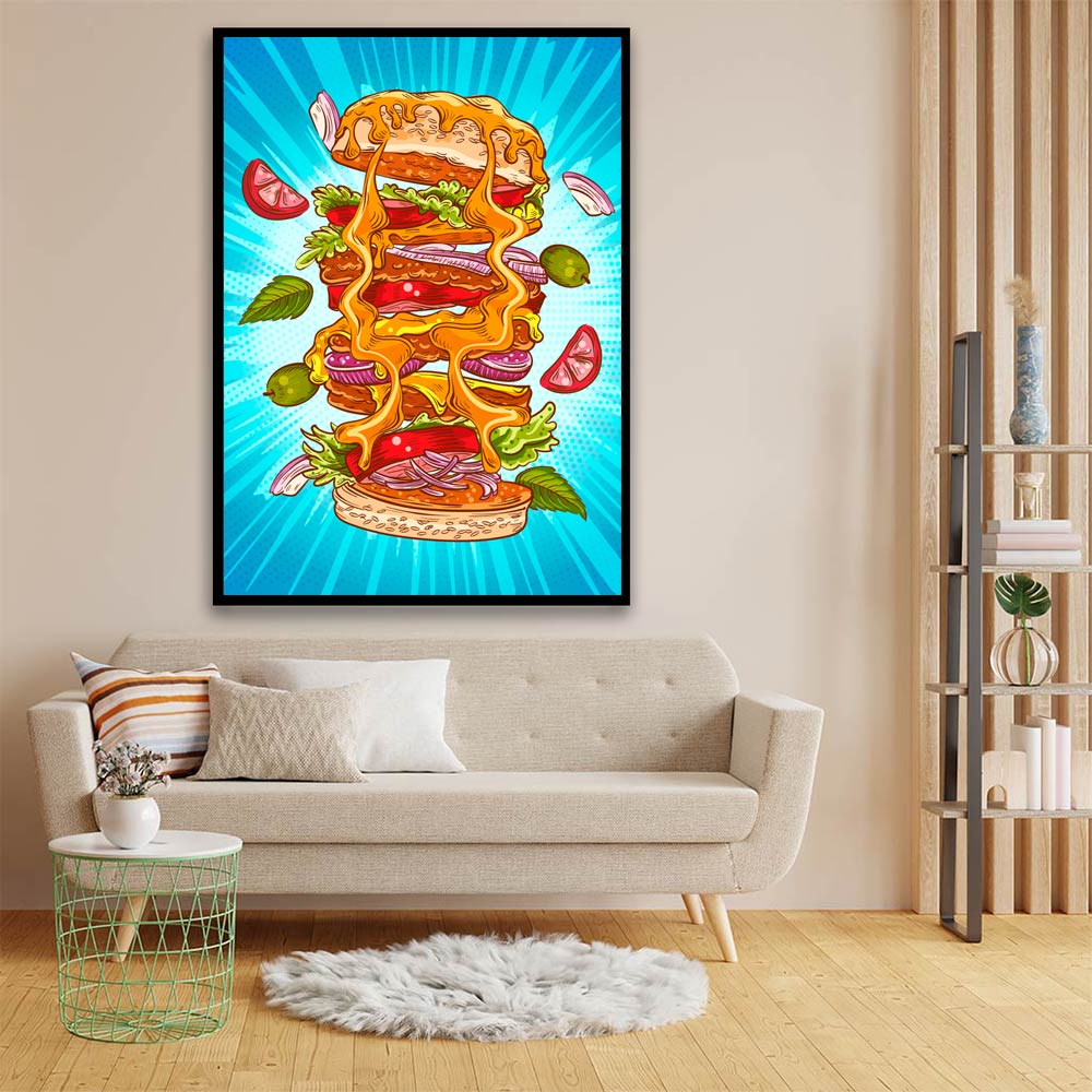 Burger acrylic canvas Frames