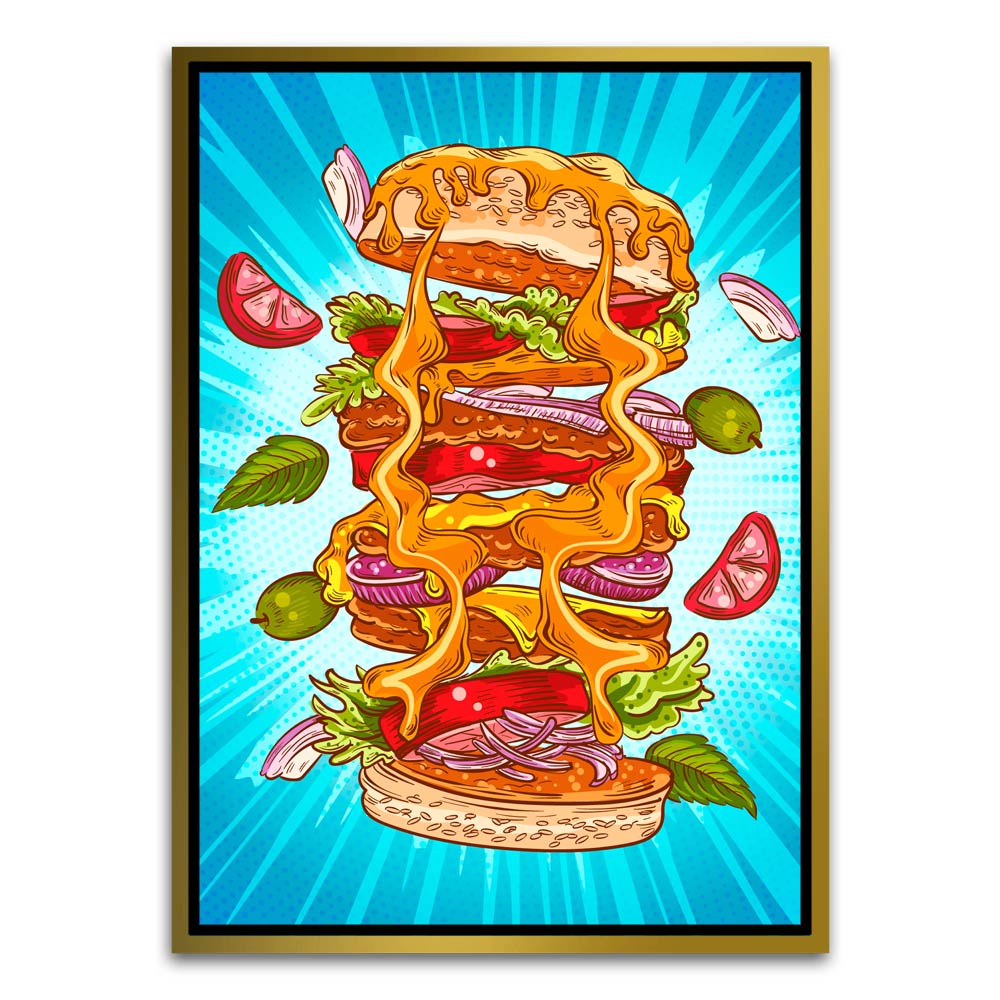 Burger Gold Canvas frame acrylic canvas Frames