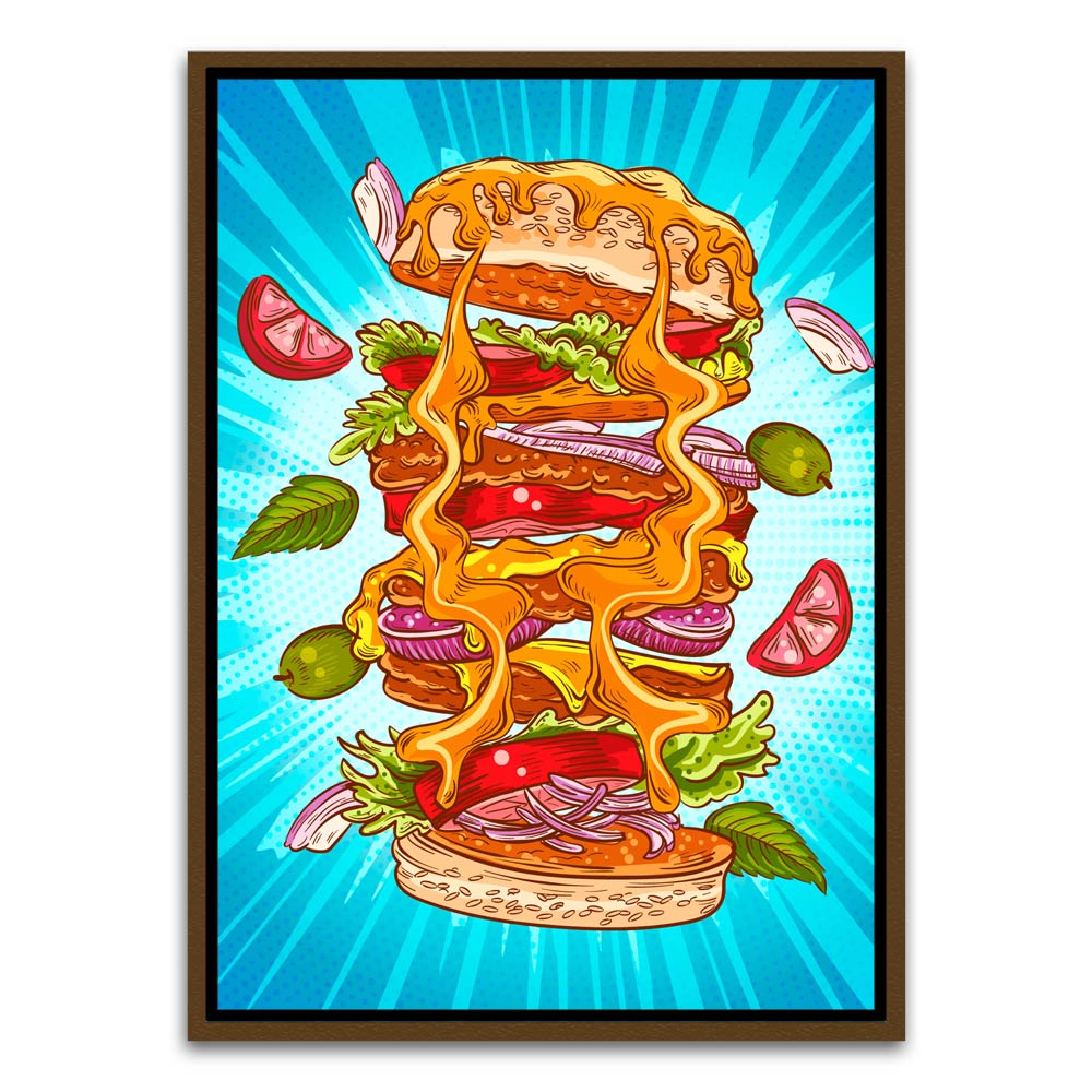 Burger Brown Canvas frame acrylic canvas Frames