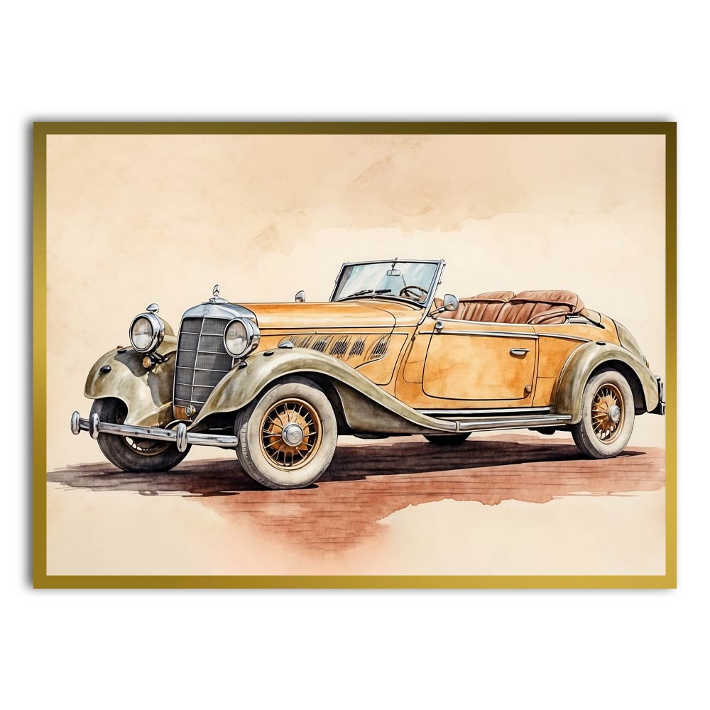 Car 12 Gold Printed frame acrylic canvas Frames