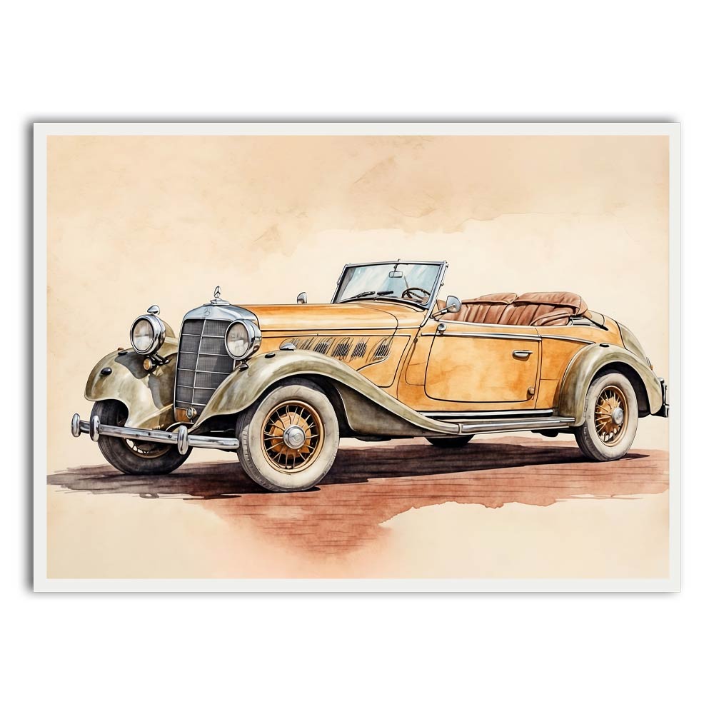 Car 12 White Printed frame acrylic canvas Frames