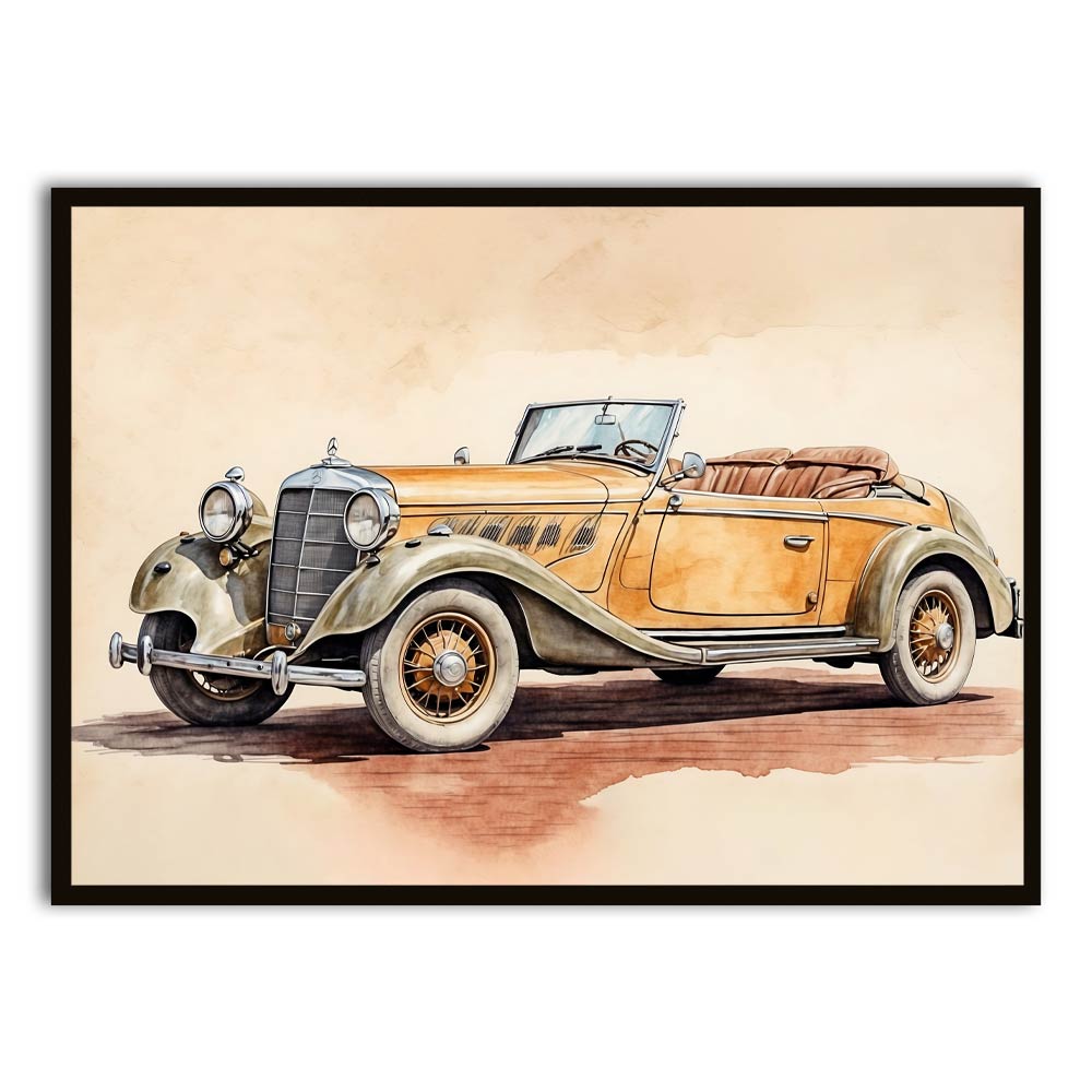 Car 12 Black Printed frame acrylic canvas Frames