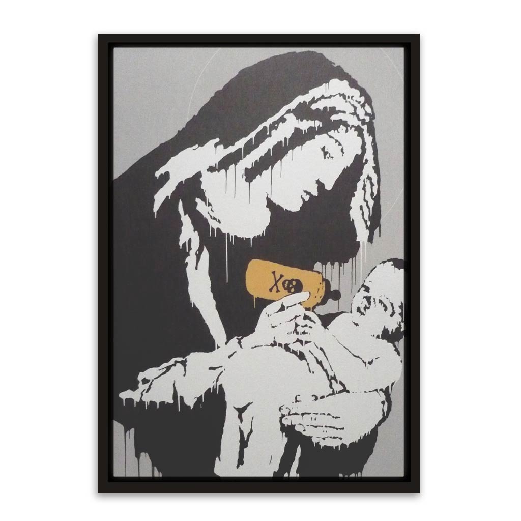 BANKSY ART 28 Black Canvas frame acrylic canvas Frames