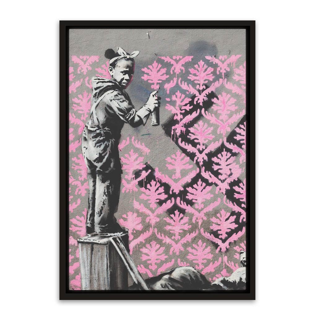 BANKSY ART 21 Black Canvas frame acrylic canvas Frames