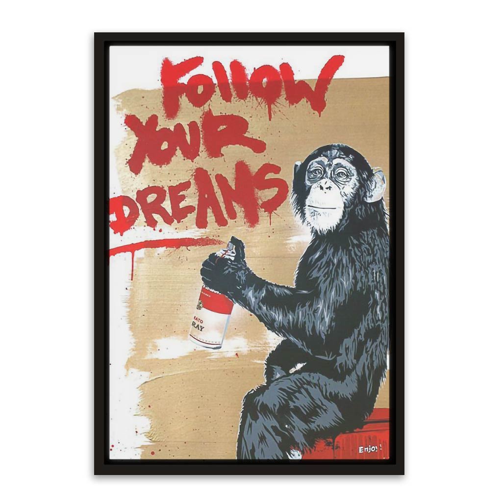 BANKSY ART 23 Black Canvas frame acrylic canvas Frames