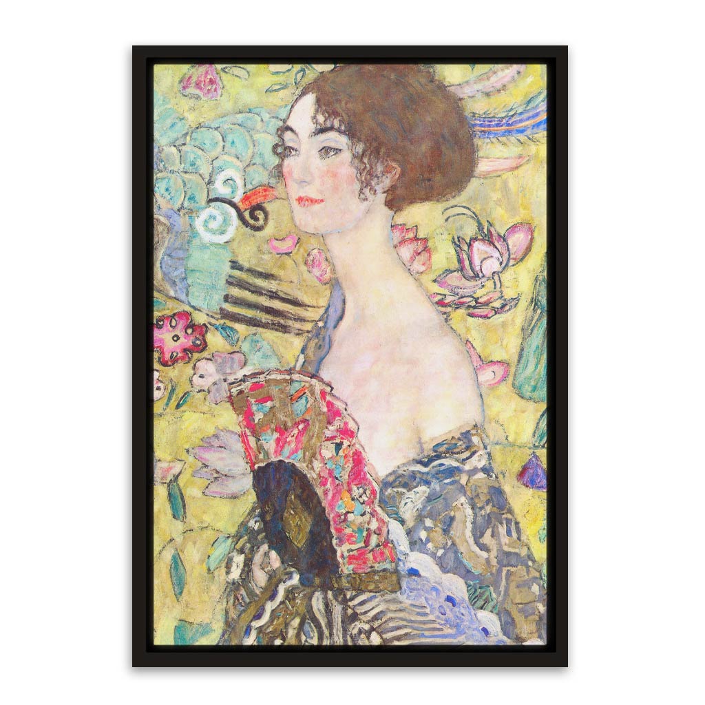 Lady with Fan Black Canvas frame acrylic canvas Frames