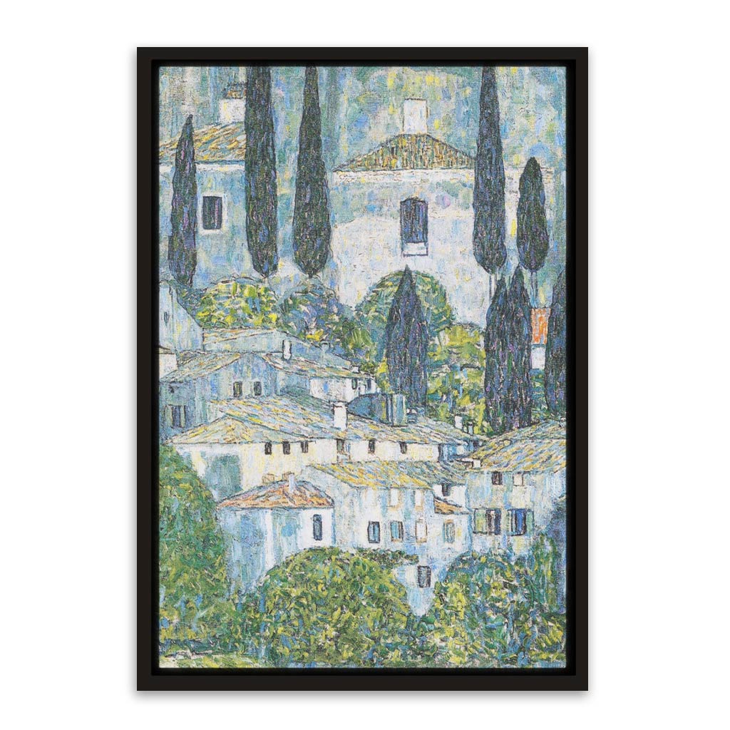 Kirche in Cassone 1913 Black Canvas frame acrylic canvas Frames