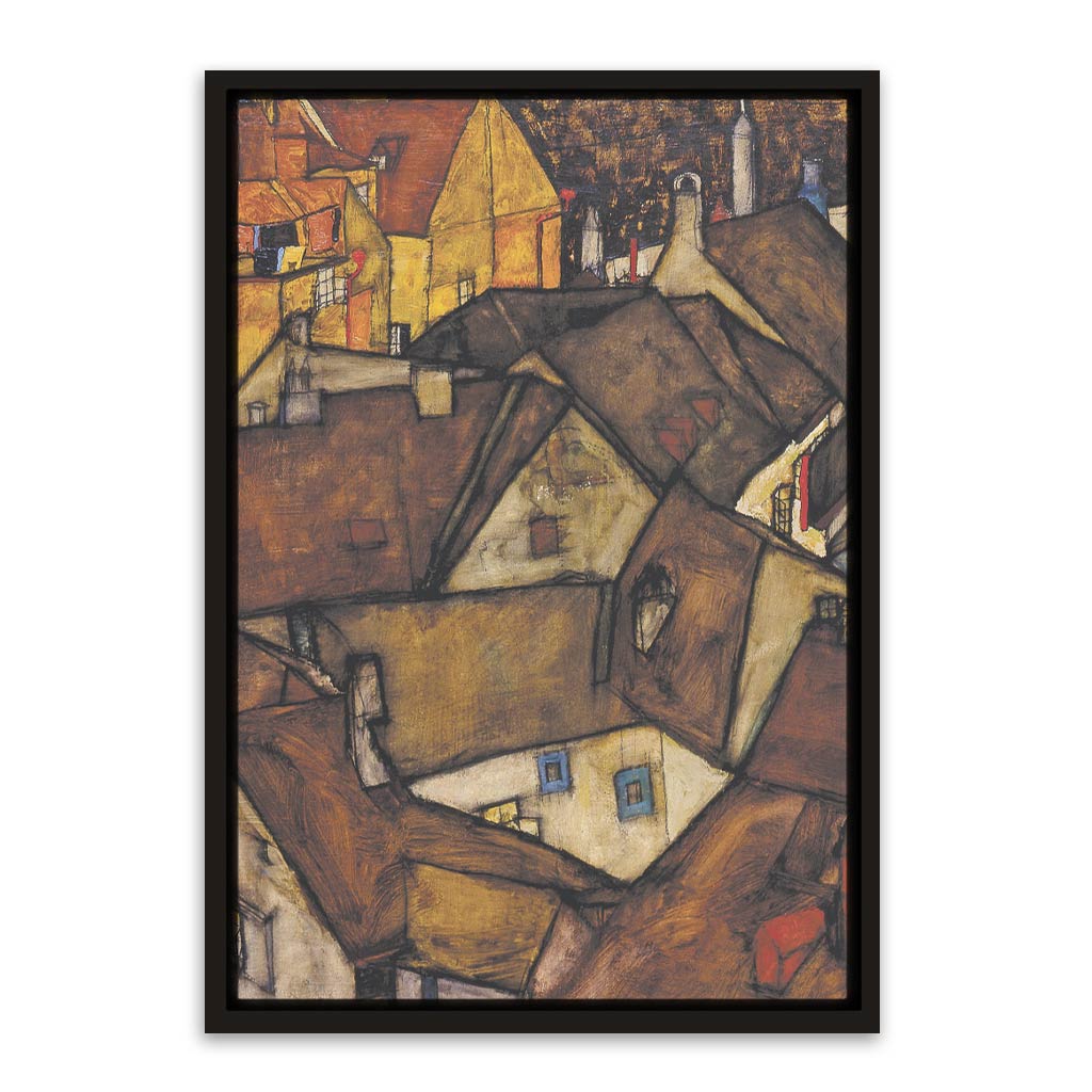 Crescent of Houses Black Canvas frame acrylic canvas Frames