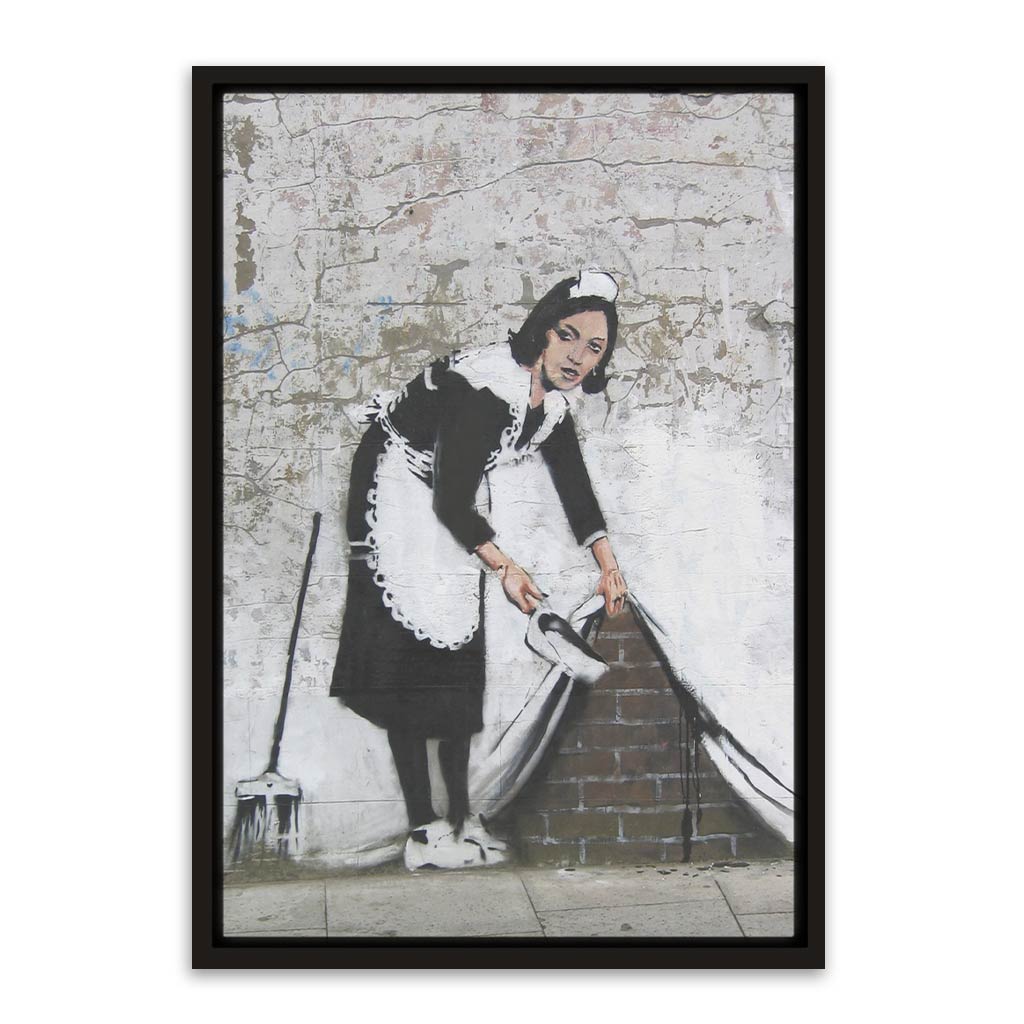 BANKSY ART 19 Black Canvas frame acrylic canvas Frames