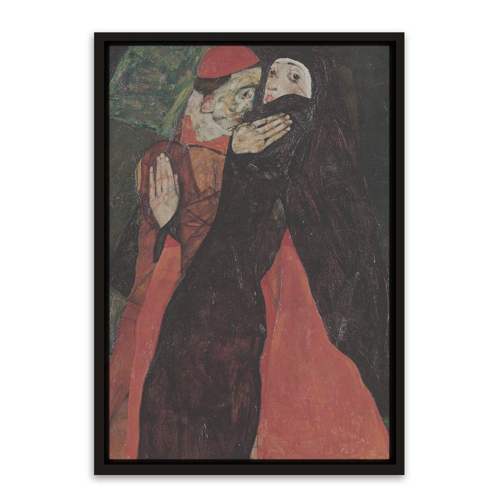 Egon Schiele - Cardinal and Nun Black Canvas frame acrylic canvas Frames