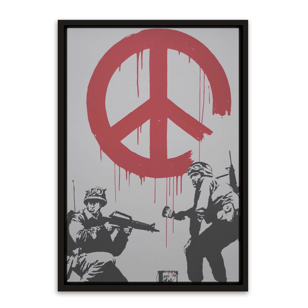 BANKSY ART 6 Black Canvas frame acrylic canvas Frames