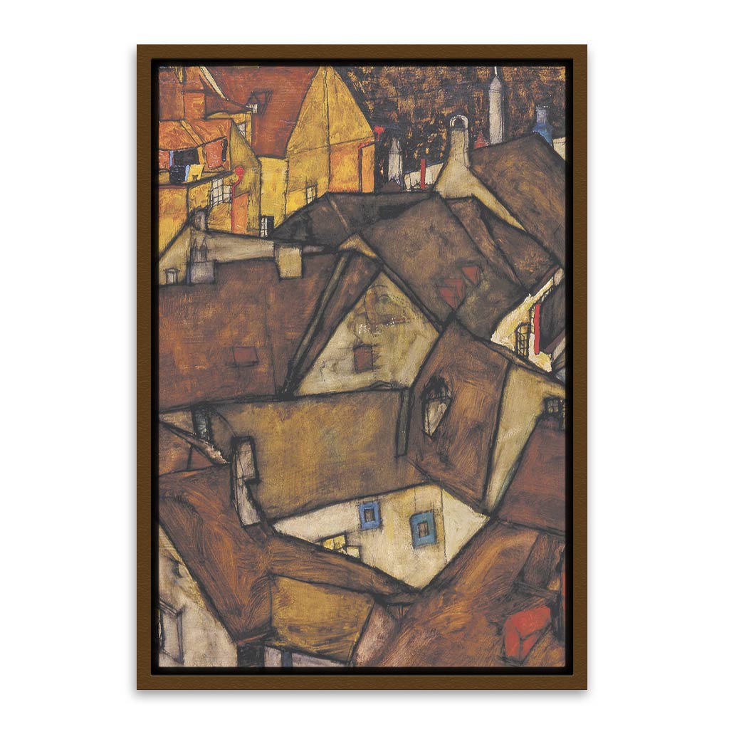 Crescent of Houses Brown Canvas frame acrylic canvas Frames