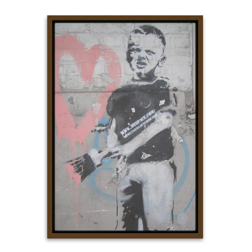 BANKSY ART 1 Brown Canvas frame acrylic canvas Frames