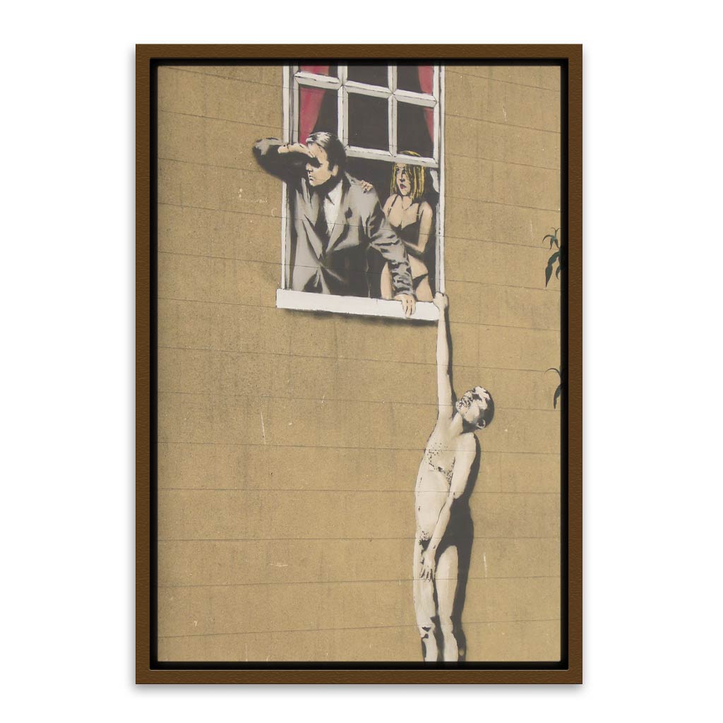 BANKSY ART 10 Brown Canvas frame acrylic canvas Frames