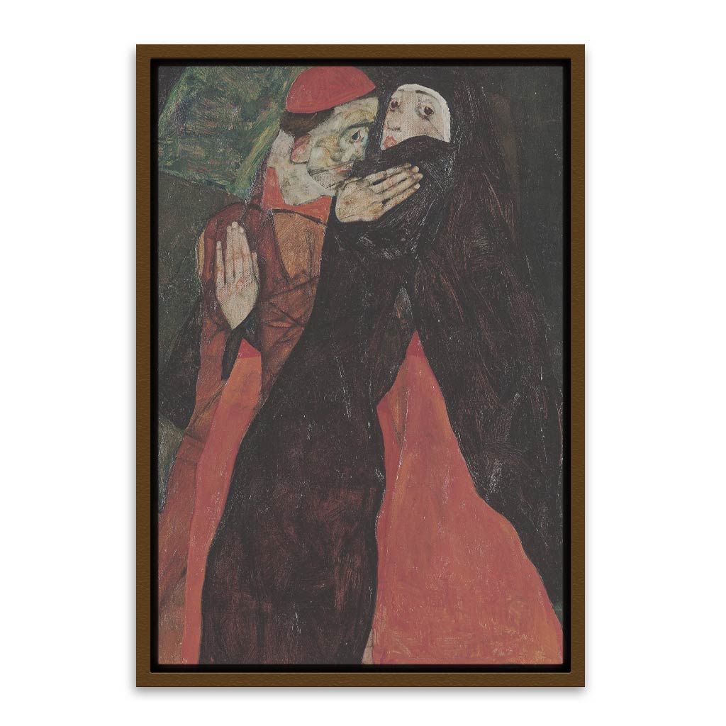 Egon Schiele - Cardinal and Nun Brown Canvas frame acrylic canvas Frames