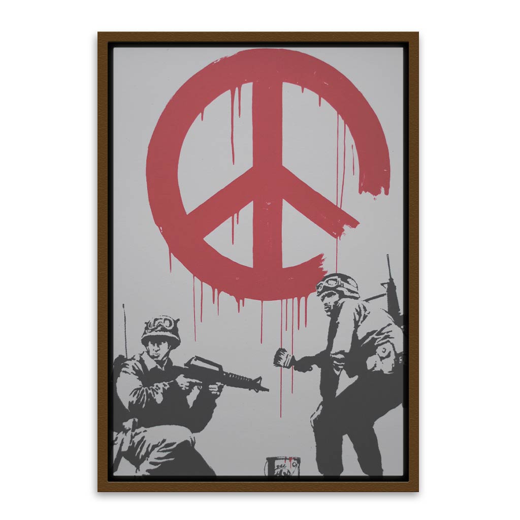 BANKSY ART 6 Brown Canvas frame acrylic canvas Frames