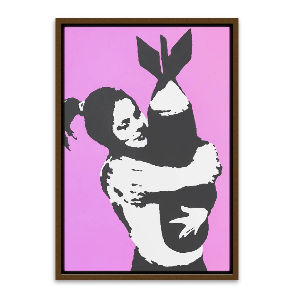 BANKSY ART 24 Brown Canvas frame acrylic canvas Frames