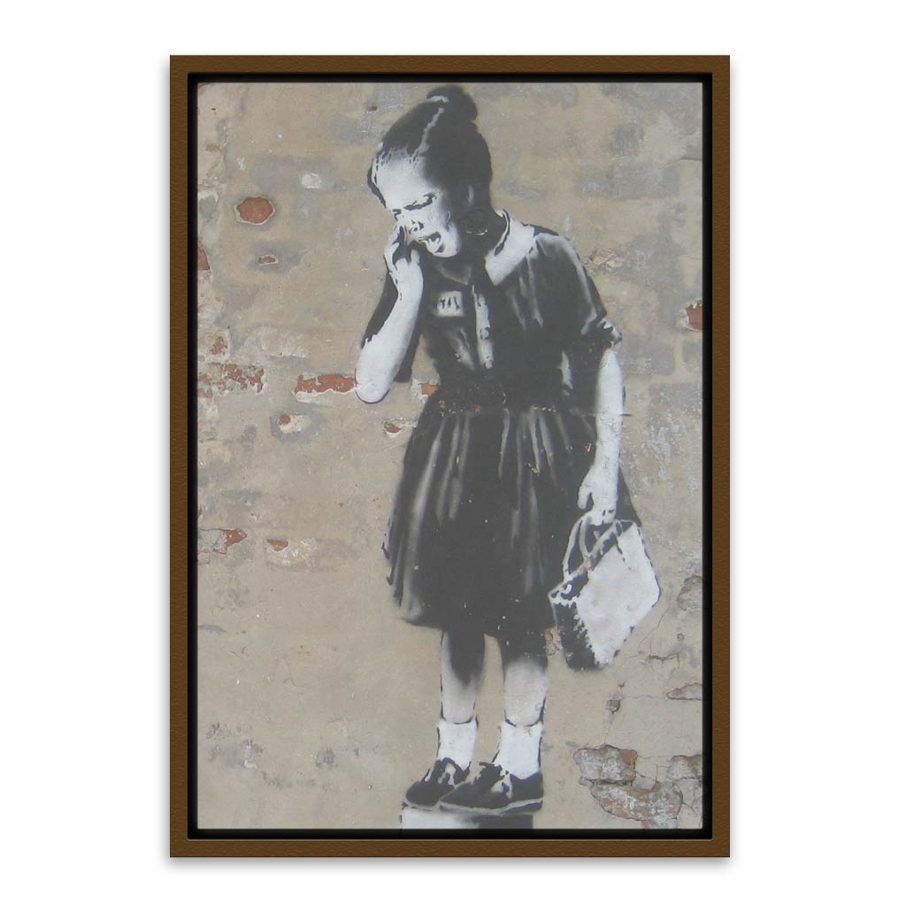 BANKSY ART 12 Brown Canvas frame acrylic canvas Frames