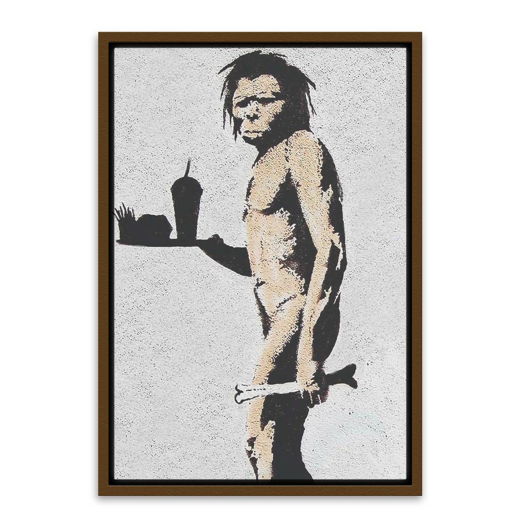 BANKSY ART 27 Brown Canvas frame acrylic canvas Frames