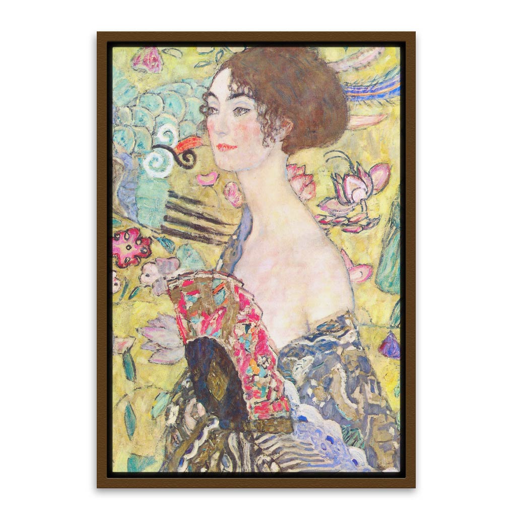 Lady with Fan Brown Canvas frame acrylic canvas Frames