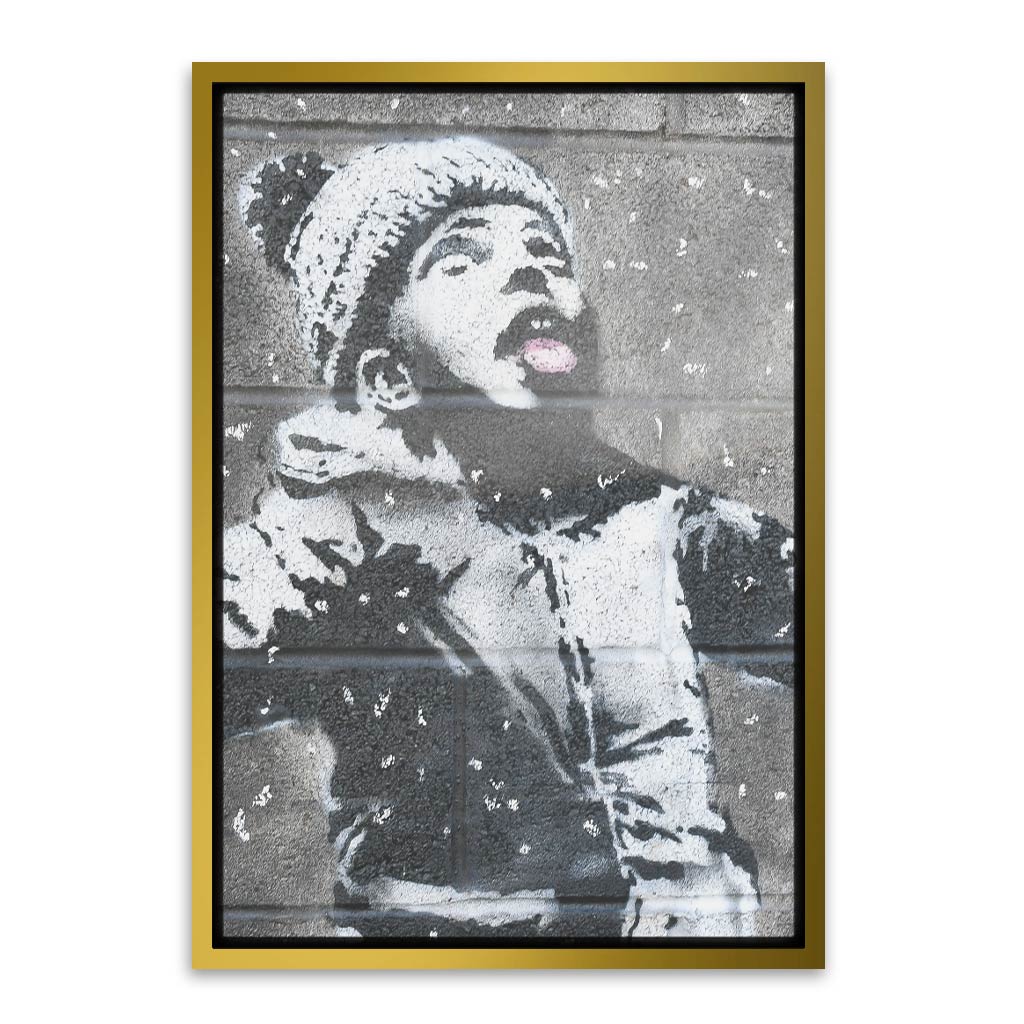 BANKSY ART 2 Gold Canvas frame acrylic canvas Frames