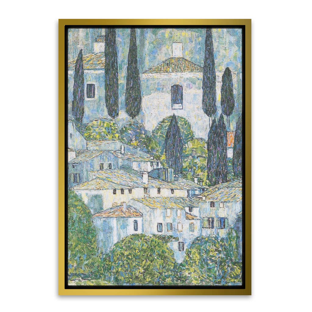 Kirche in Cassone 1913 Gold Canvas frame acrylic canvas Frames