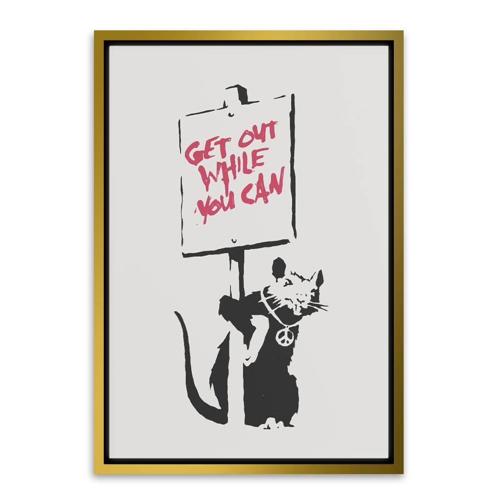 BANKSY ART 8 Gold Canvas frame acrylic canvas Frames