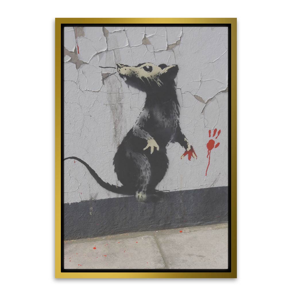 BANKSY ART 11 Gold Canvas frame acrylic canvas Frames