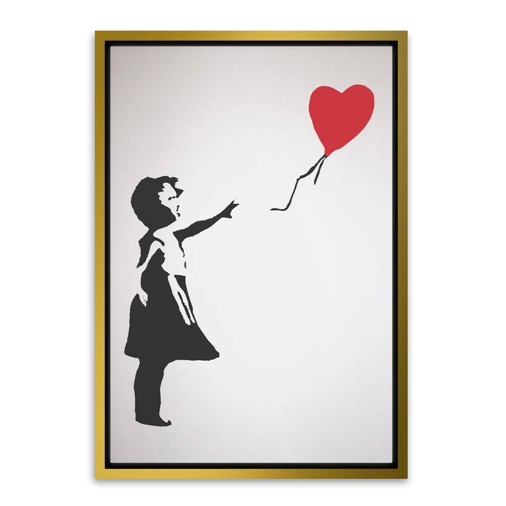 BANKSY ART 4 Gold Canvas frame acrylic canvas Frames