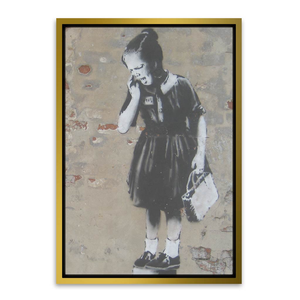 BANKSY ART 12 Gold Canvas frame acrylic canvas Frames