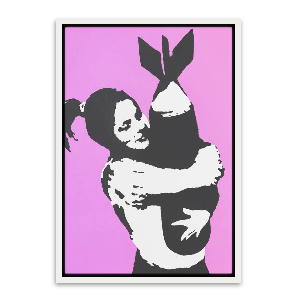 BANKSY ART 24 White Canvas frame acrylic canvas Frames