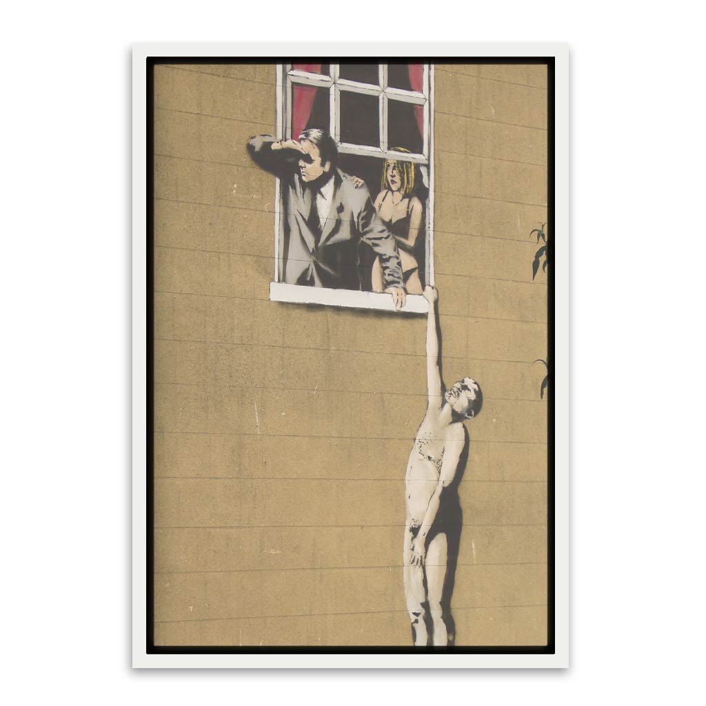 BANKSY ART 10 White Canvas frame acrylic canvas Frames