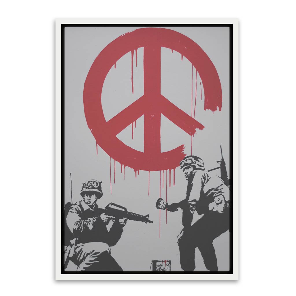 BANKSY ART 6 White Canvas frame acrylic canvas Frames