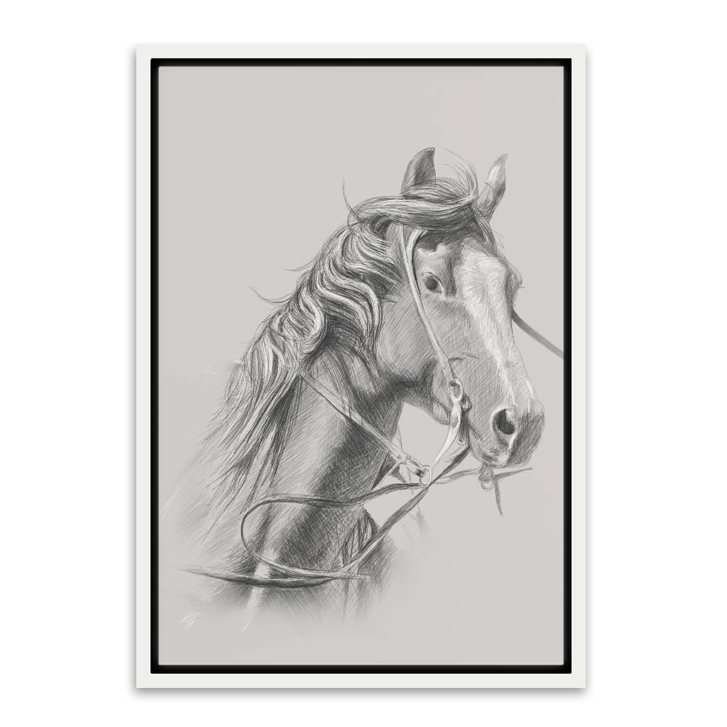 Horse White Canvas frame acrylic canvas Frames