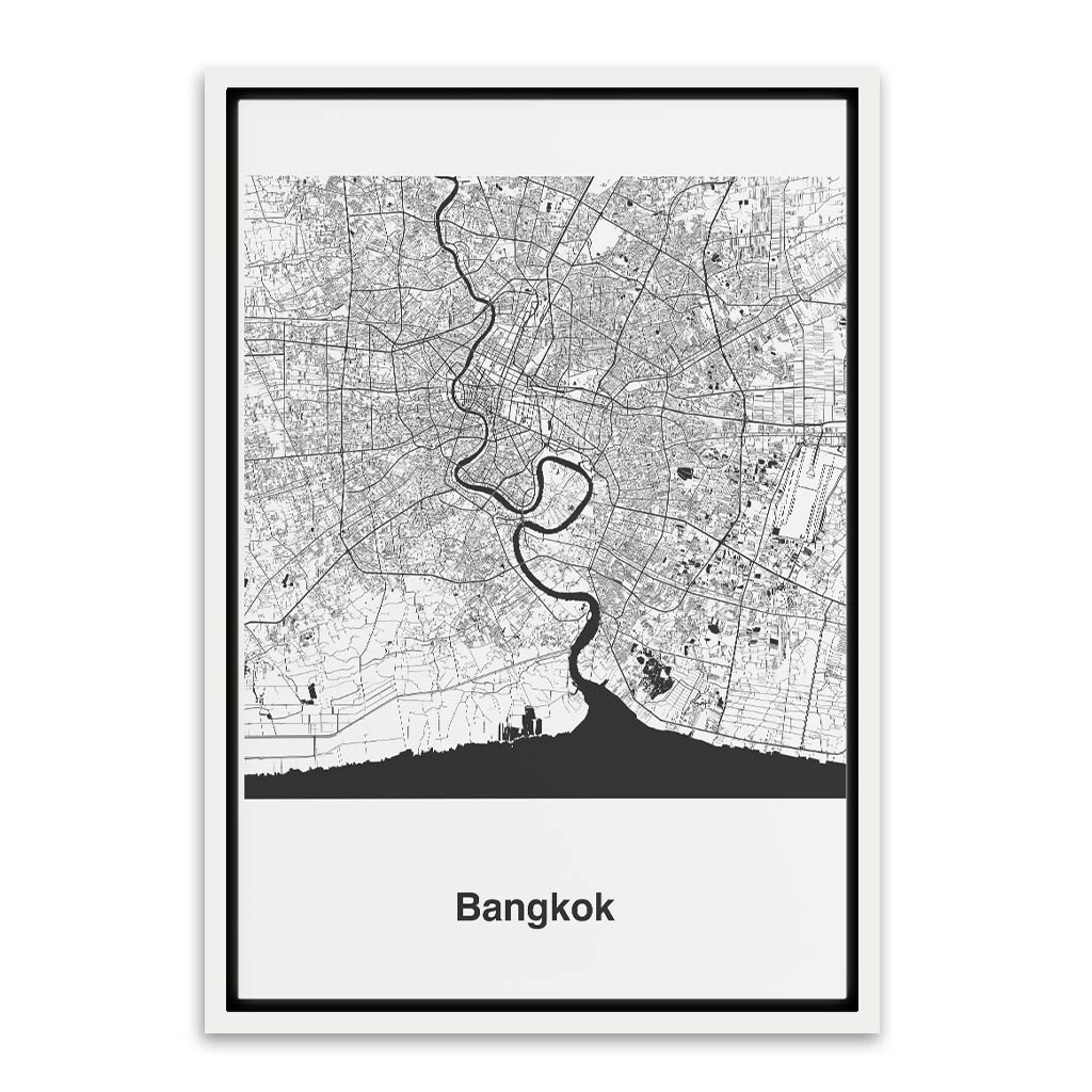 Bangkok White Canvas frame acrylic canvas Frames