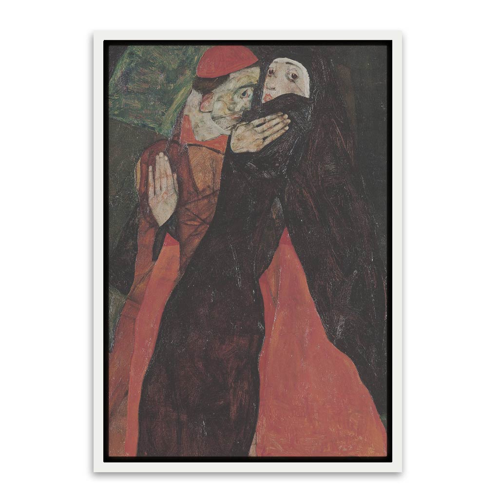 Egon Schiele - Cardinal and Nun White Canvas frame acrylic canvas Frames