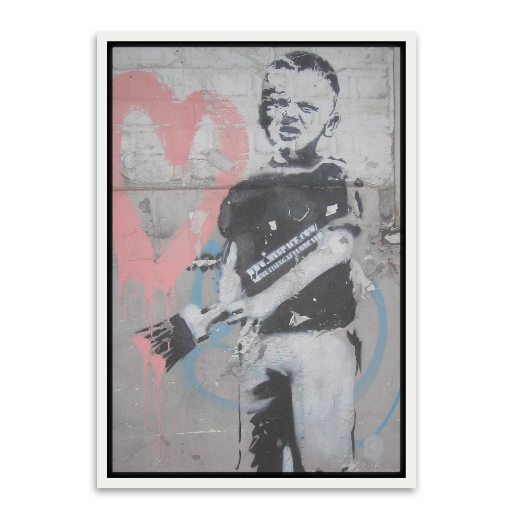 BANKSY ART 1 White Canvas frame acrylic canvas Frames