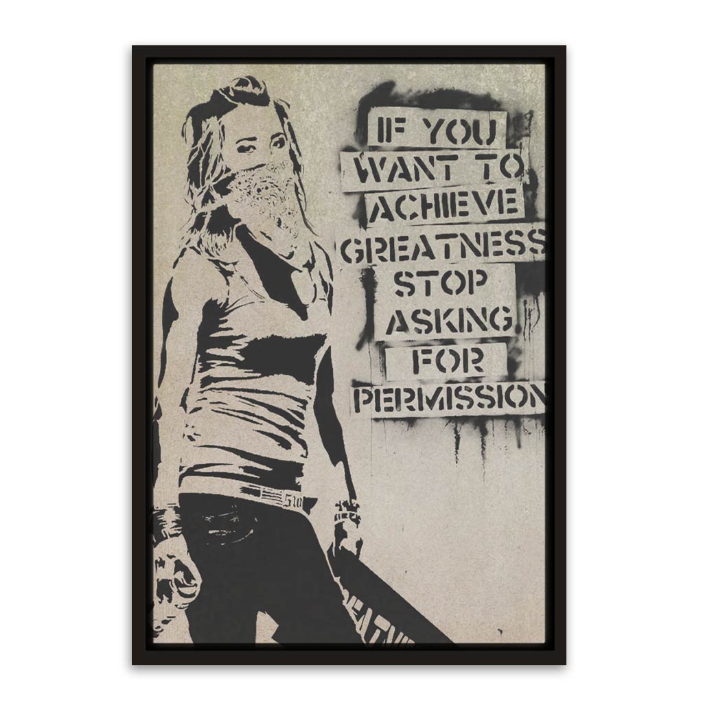 BANKSY ART 15 Black Canvas frame acrylic canvas Frames