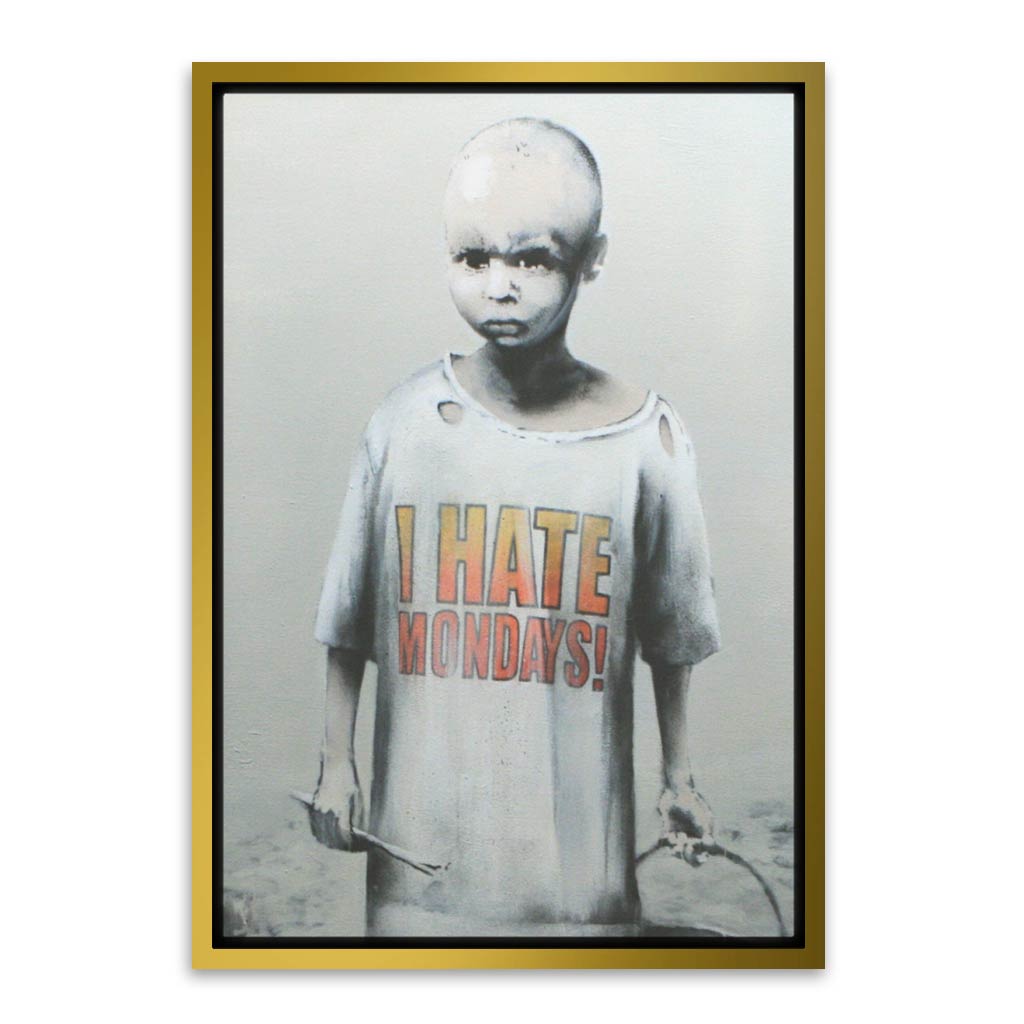 BANKSY ART 7 Gold Canvas frame acrylic canvas Frames