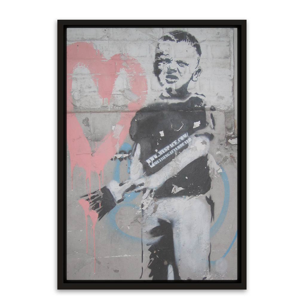 BANKSY ART 1 Black Canvas frame acrylic canvas Frames