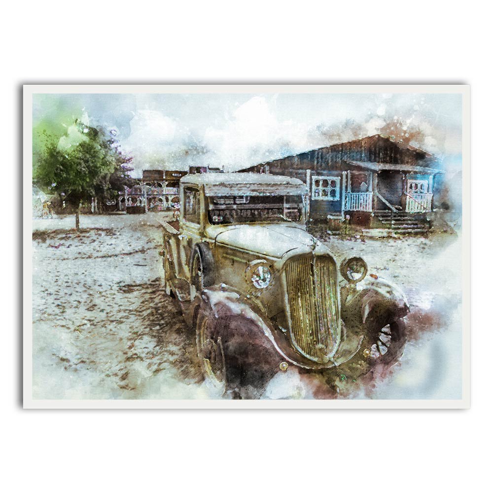 Car 11 White Printed frame acrylic canvas Frames