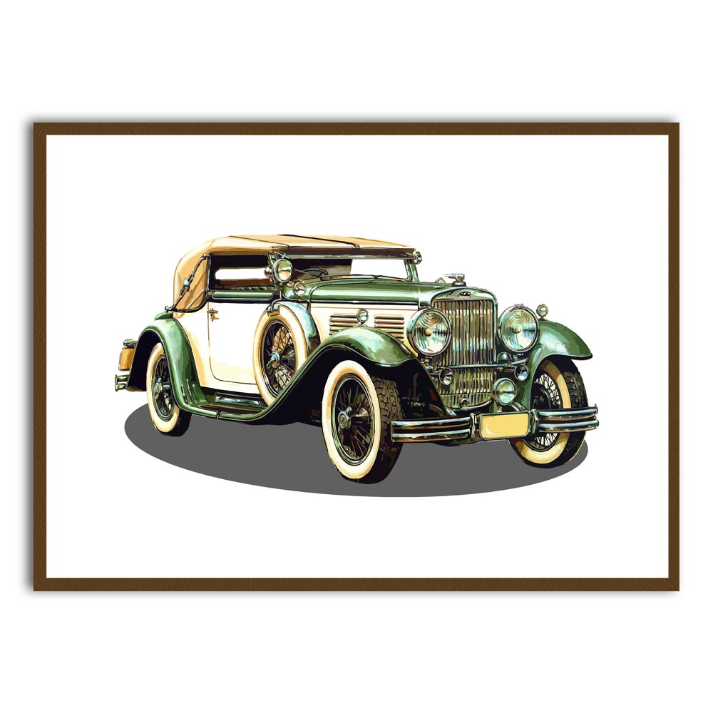 Car 10 Brown Printed frame acrylic canvas Frames