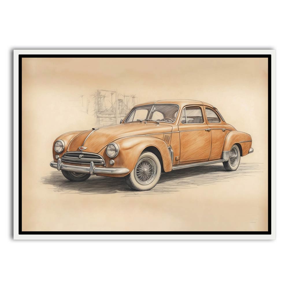 Car 13 White Canvas frame acrylic canvas Frames