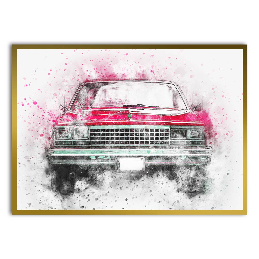 Car 1 Gold Printed frame acrylic canvas Frames