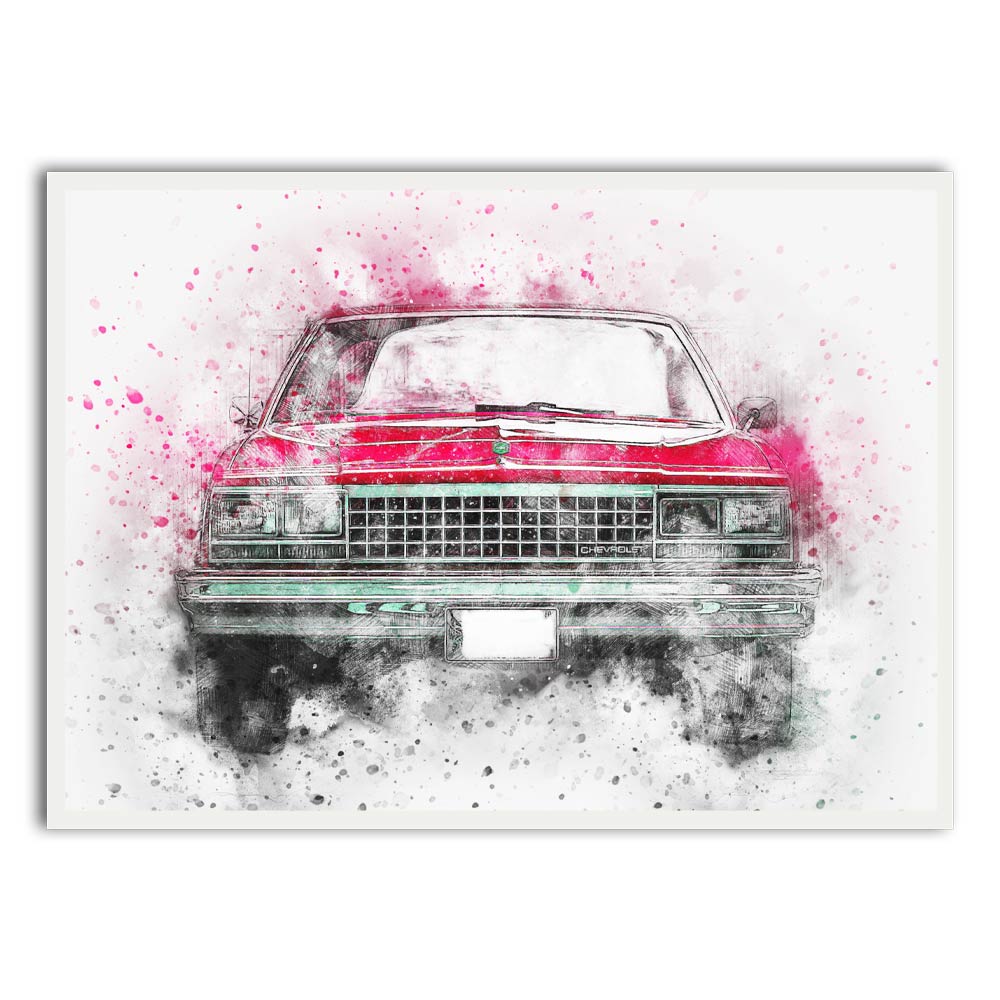 Car 1 White Printed frame acrylic canvas Frames