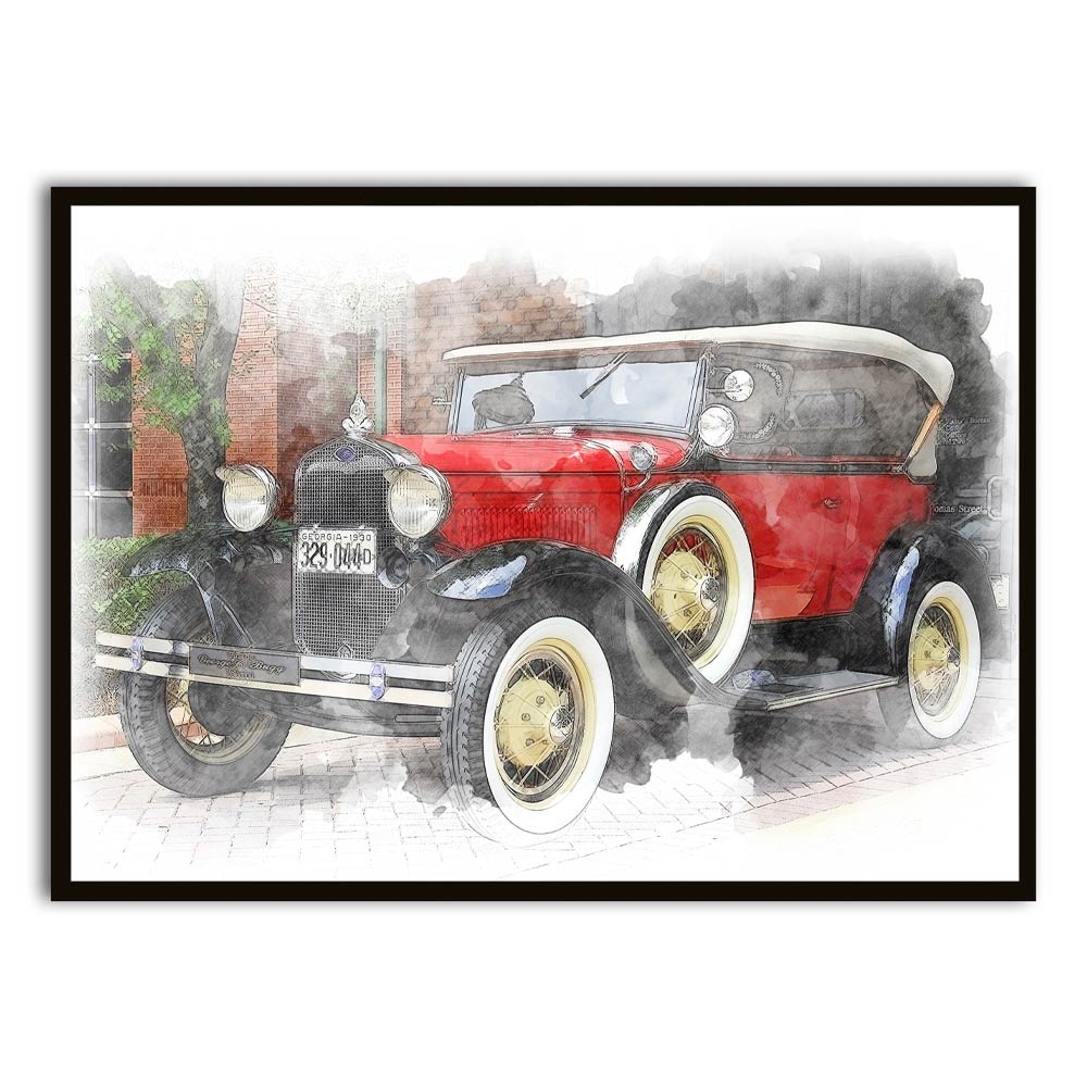 Car 2 Black Printed frame acrylic canvas Frames